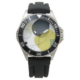 Moderne, Memphis, koele, unieke, trendy illustrati Horloge