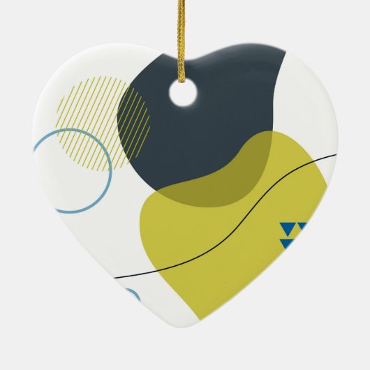 Moderne, Memphis, koele, unieke, trendy illustrati Keramisch Ornament (Achterkant)