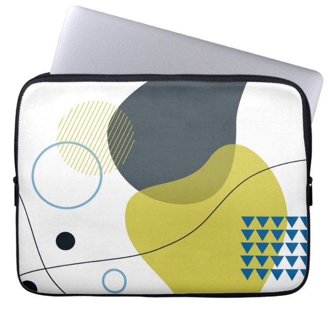 Moderne, Memphis, koele, unieke, trendy illustrati Laptop Sleeve (Voorkant)