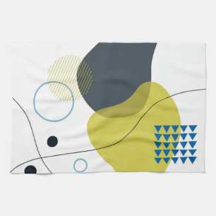 Moderne, Memphis, koele, unieke, trendy illustrati Theedoek