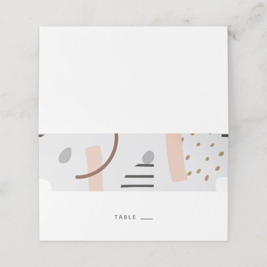 Moderne Memphis vormen Tan Escort Kaart/ Plaatskaartje (Buitenkant ongevouwen)