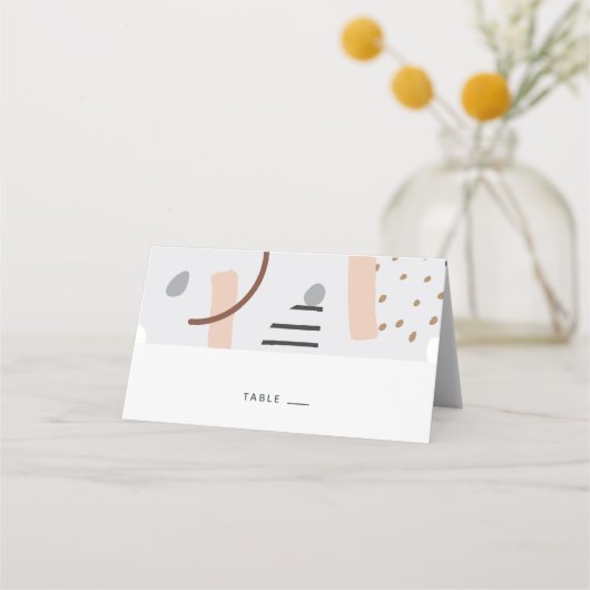 Moderne Memphis vormen Tan Escort Kaart/ Plaatskaartje (Voorkant)