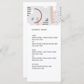Moderne Memphis vormen Tan Pattern Wedding Menu (Voorkant / Achterkant)