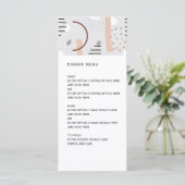 Moderne Memphis vormen Tan Pattern Wedding Menu (Staand voorkant)
