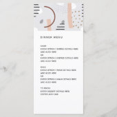 Moderne Memphis vormen Tan Pattern Wedding Menu (Voorkant)
