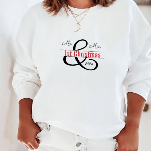 Moderne meneer en mevrouw: hun eerste kerstfeest trui