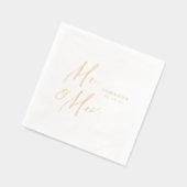 Moderne 'meneer en mevrouw' script minimalistische folie servetten (Links)
