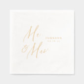 Moderne 'meneer en mevrouw' script minimalistische folie servetten (Voorkant)