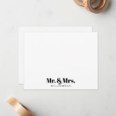 Moderne meneer en mevrouw uw achternaam notitiekaartje (Voorkant / Achterkant in situ)