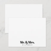 Moderne meneer en mevrouw uw achternaam notitiekaartje (Voorkant / Achterkant)