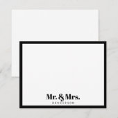 Moderne meneer en mevrouw.Uw achternaam zwart wit Notitiekaartje (Voorkant / Achterkant)