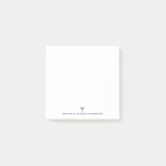 Moderne Menora Zegening Blauw Wit Goud Grafisch Post-it® Notes (Voorkant)