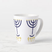 Moderne Menorah Mok Paleo Hebreeuws Navy Gold (Rechterhoek)