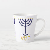 Moderne Menorah Mok Paleo Hebreeuws Navy Gold (Rechts)