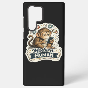 Moderne Mens Funny Aap Smartphone Sociale Media  Samsung Galaxy Hoesje