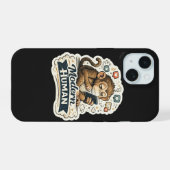 Moderne Mens Funny Monkey Smartphone Sociale Media iPhone 15 Case (Achterkant horizontaal)