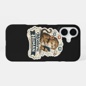 Moderne Mens Funny Monkey Smartphone Sociale Media iPhone 16 Hoesje (Achterkant horizontaal)