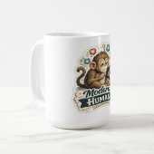 Moderne Mens Funny Monkey Smartphone Sociale Media Koffiemok (Voorkant links)