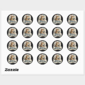 Moderne Mens Funny Monkey Smartphone Sociale Media Ronde Sticker (Vel)