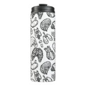 Moderne menselijke anatomie biologie Schets aangep Thermosbeker (Voorkant)