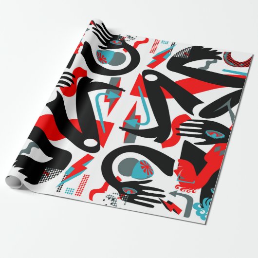 Moderne mensen cadeaupapier (Uitgerold)