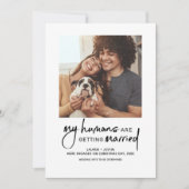 Moderne mensen die getrouwd zijn 4 Foto Verloving Kaart (Voorkant)