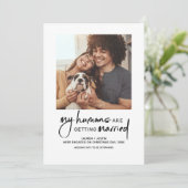 Moderne mensen die getrouwd zijn 4 Foto Verloving Kaart (Staand voorkant)