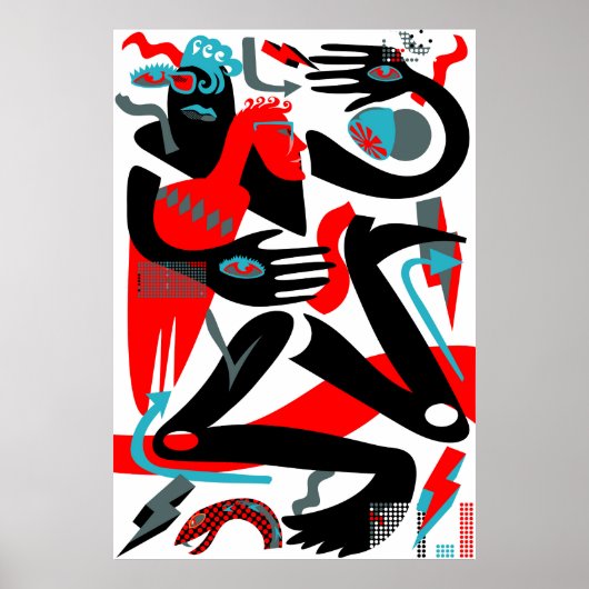 Moderne mensen illustratie poster (Voorkant)