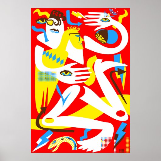 Moderne mensen illustratie poster (Voorkant)