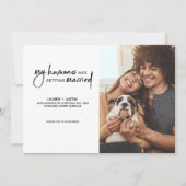 Moderne mensen trouwen 2 Foto Verloving Kaart (Voorkant)