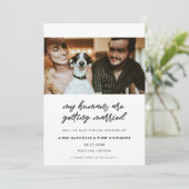 Moderne mensen worden getrouwd save the date (Staand voorkant)