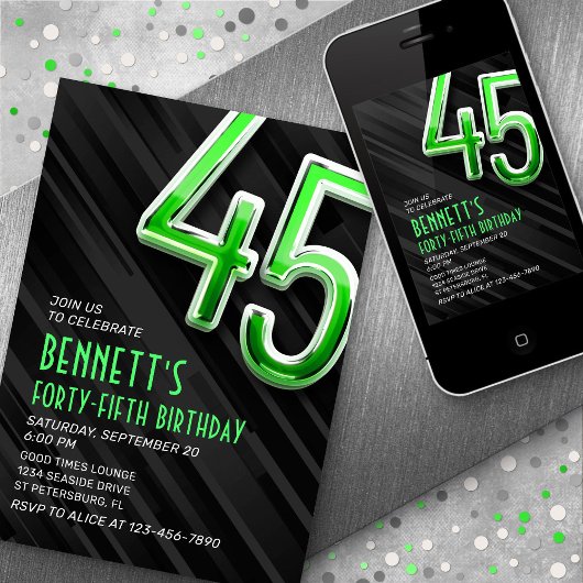 Moderne Mensl 45e verjaardag uitnodiging