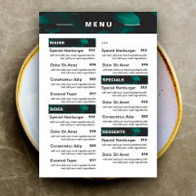 Moderne menu Drinken restaurant | Prijslijst