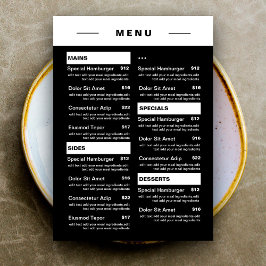 Moderne menu Drinken restaurant | Prijslijst