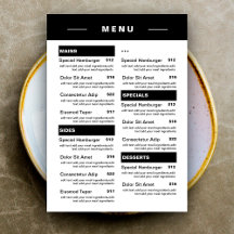Moderne menu Drinken restaurant | Prijslijst