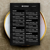 Moderne menu Drinken restaurant | Prijslijst
