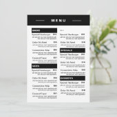 Moderne menu Drinken restaurant | Prijslijst (Staand voorkant)