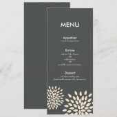 Moderne Menu Kaart // Posh bloemblaadjes // Vanill (Voorkant / Achterkant)