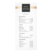Moderne menu met Gold Striped Black en White Salon (Voorkant)
