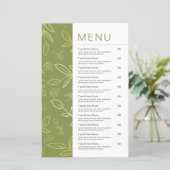 Moderne menu met groene botanische Leaf-voeding (Staand voorkant)