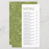 Moderne menu met groene botanische Leaf-voeding (Voorkant / Achterkant)