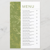 Moderne menu met groene botanische Leaf-voeding (Voorkant)
