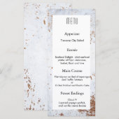 Moderne Menu met marmerstructuur voor trouwdesign (Voorkant / Achterkant)