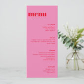 Moderne menu voor minimale roze en rode Sjabloon (Staand voorkant)