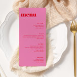 Moderne menu voor minimale roze en rode Sjabloon<br><div class="desc">Modern minimalistisch menu voor helderroze en rode Sjabloon</div>