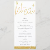 Moderne Menukaart met Goudpenseelstreek (Voorkant)