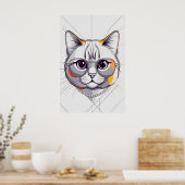 Moderne Meow Muse Poster (Keuken)