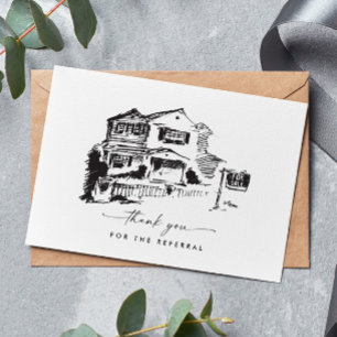 Moderne merk onroerend goed doorverwijzing dank u bedankkaart