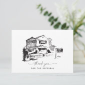 Moderne merk onroerend goed doorverwijzing dank u bedankkaart (Staand voorkant)