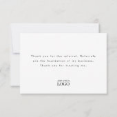 Moderne merk onroerend goed doorverwijzing dank u bedankkaart (Achterkant)
